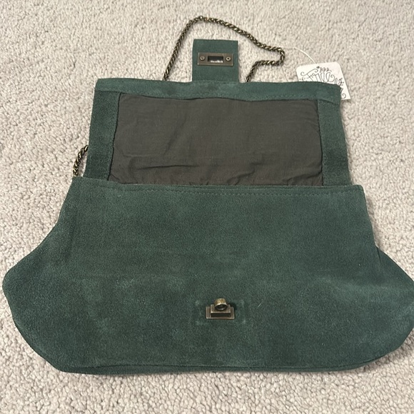 NWT Free People Slouchy Chain Link Suede Purse - Picture 6 of 8
